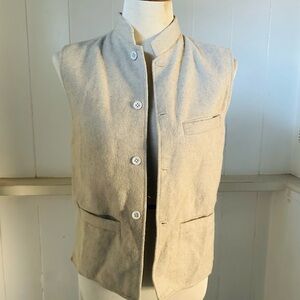 Women's Cream Button-Front Vest soft material